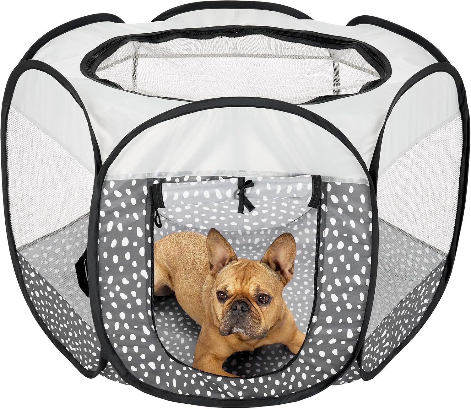 Furhaven Portable Dog Playpen Cat Tent, Pet playground,Kennel foldable indoor outdoor zippered puppy crate - Hunter Green, Medium