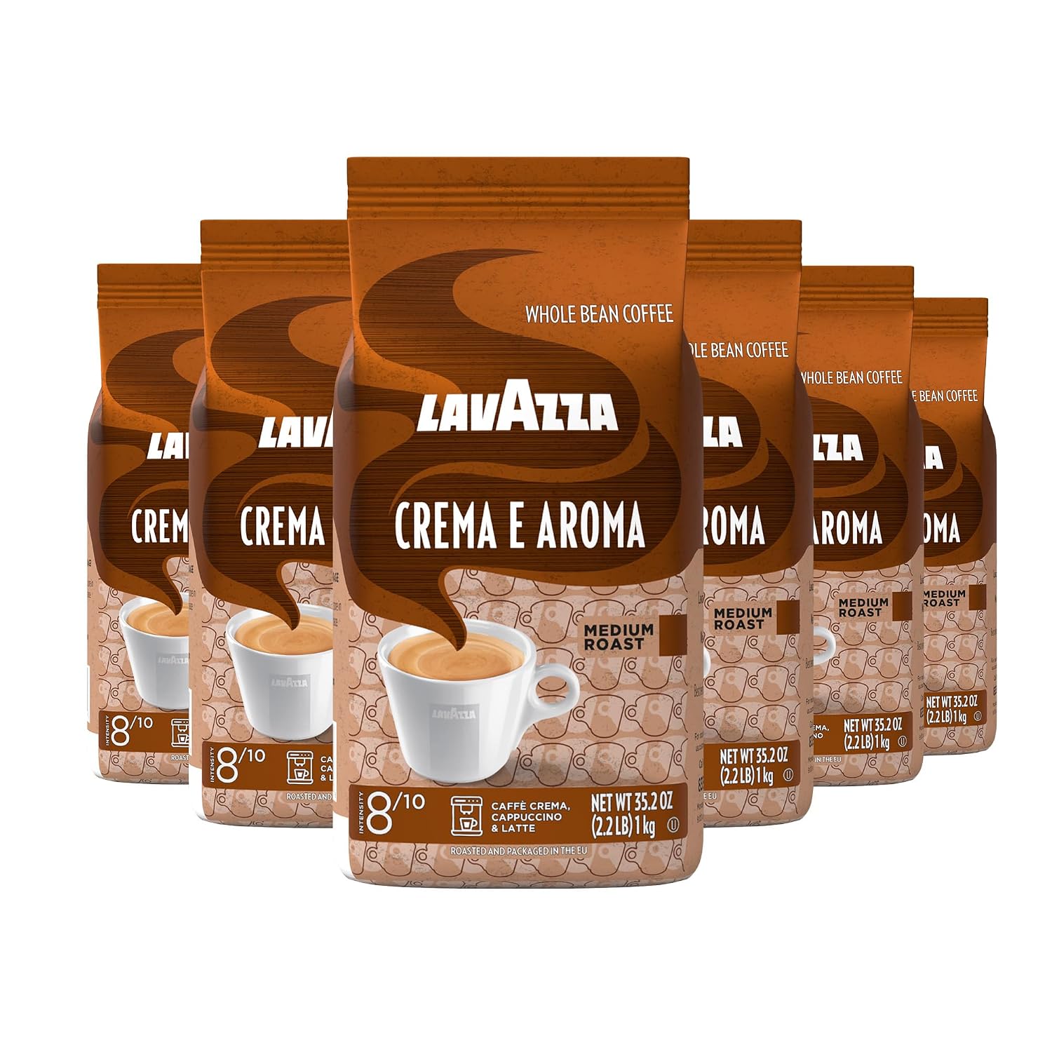 Lavazza Super Crema Whole Bean Coffee, Medium Espresso Roast, Arabica and Robusta Blend, 2.2 lb Bag, Package May Vary (Pack of 1)
