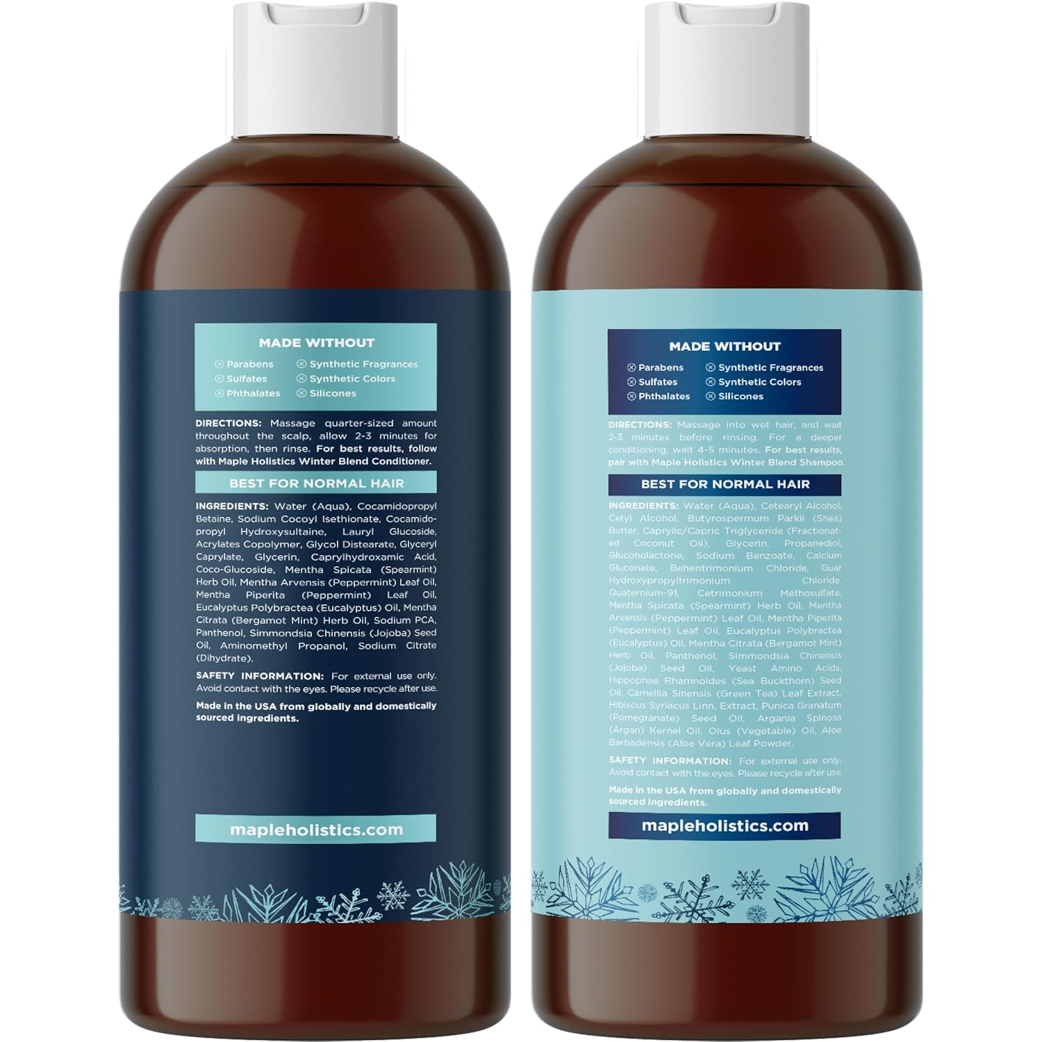Sulfate Free Shampoo and Conditioner Set - Tea Tree Sage and Rosemary Shampoo and Conditioner for Dry Flaky Scalp Care - Deep Cleansing Color Safe Shampoo and Conditioner for Damaged Dry Hair Care