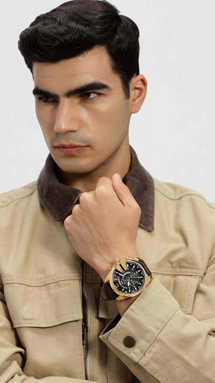 Diesel Mega Chief Watch for Men, Chronograph Men's Watch