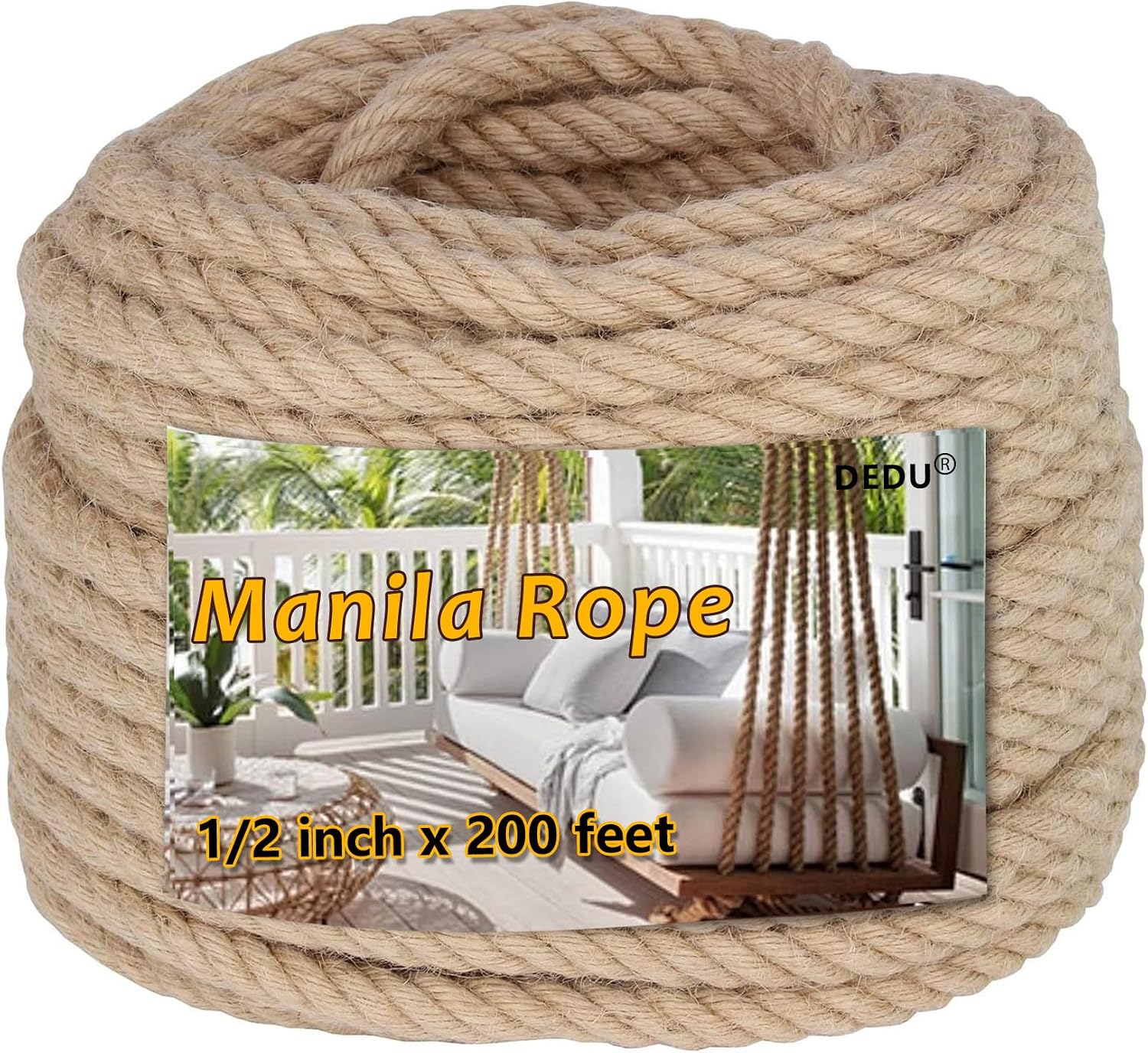 1" X 100' Treated Manila Rope Boat Docks Tree Farm Dock Deck