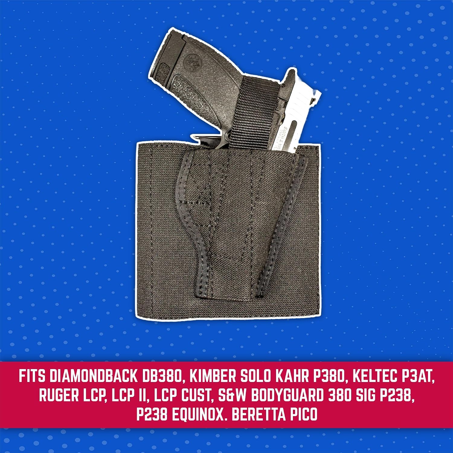 Desantis Apache Concealed Ankle Rig Holster - Right Hand, Black | Fits Diamondback DB380, Beretta Pico, Kahr P380, S&W Bodyguard/2.0 .380