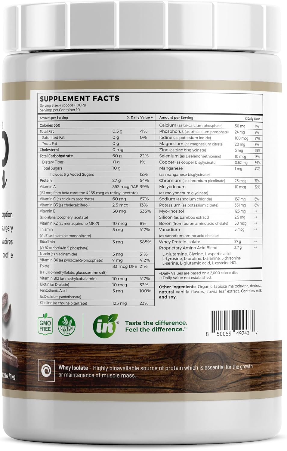Isolate Protein - Diet Supplement for Improved Gut Health, Extra Nutritional Support, Non-GMO, Gluten-Free, Lactose-Free, Casein-Free (2.2 Lbs, Simply Vanilla)