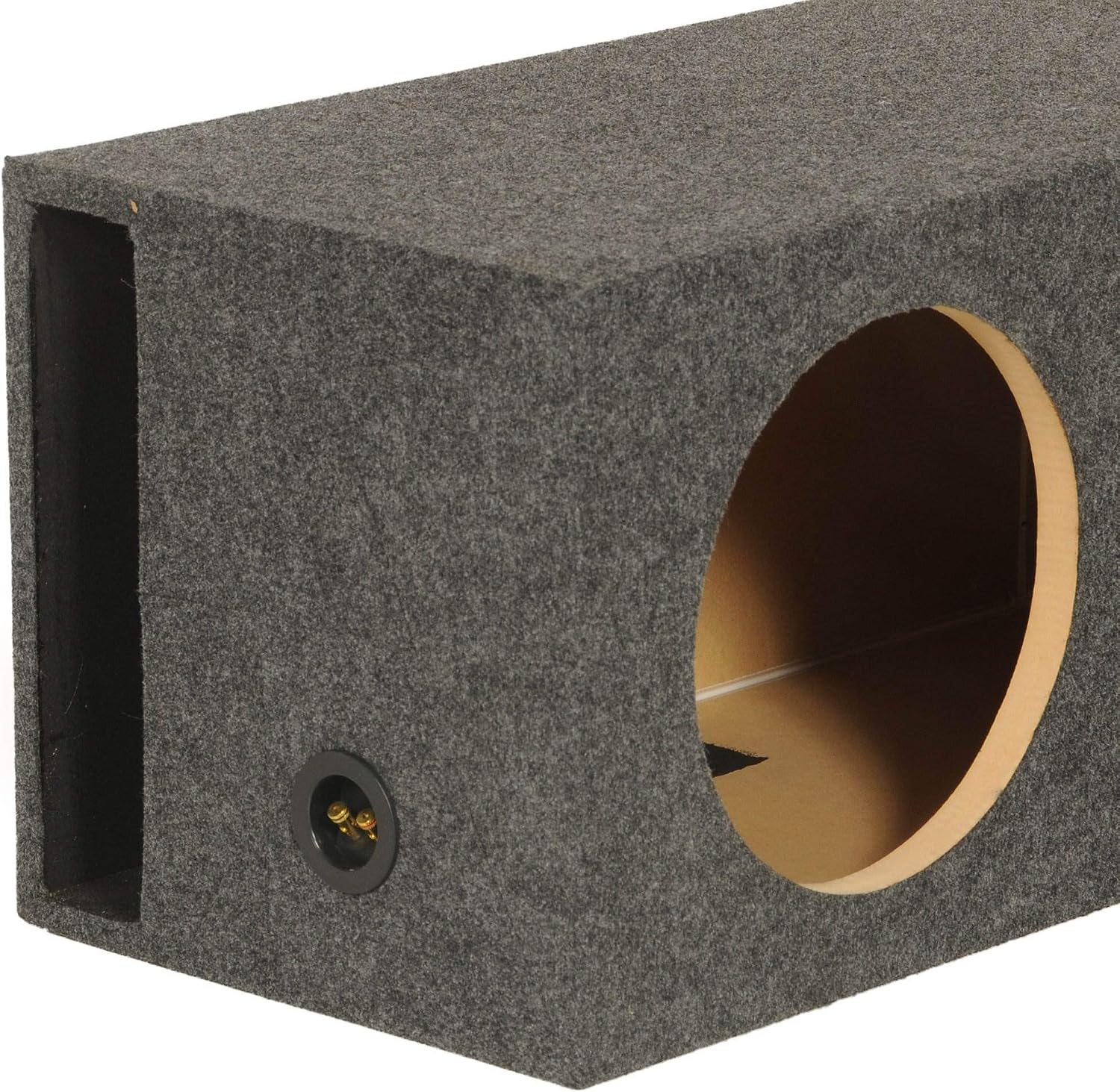 QPower HD112VL Single 12 Inch SPL XL Heavy Duty Side Ported Subwoofer Box Enclosure with Durable Carpet Covering for Car Audio Systems