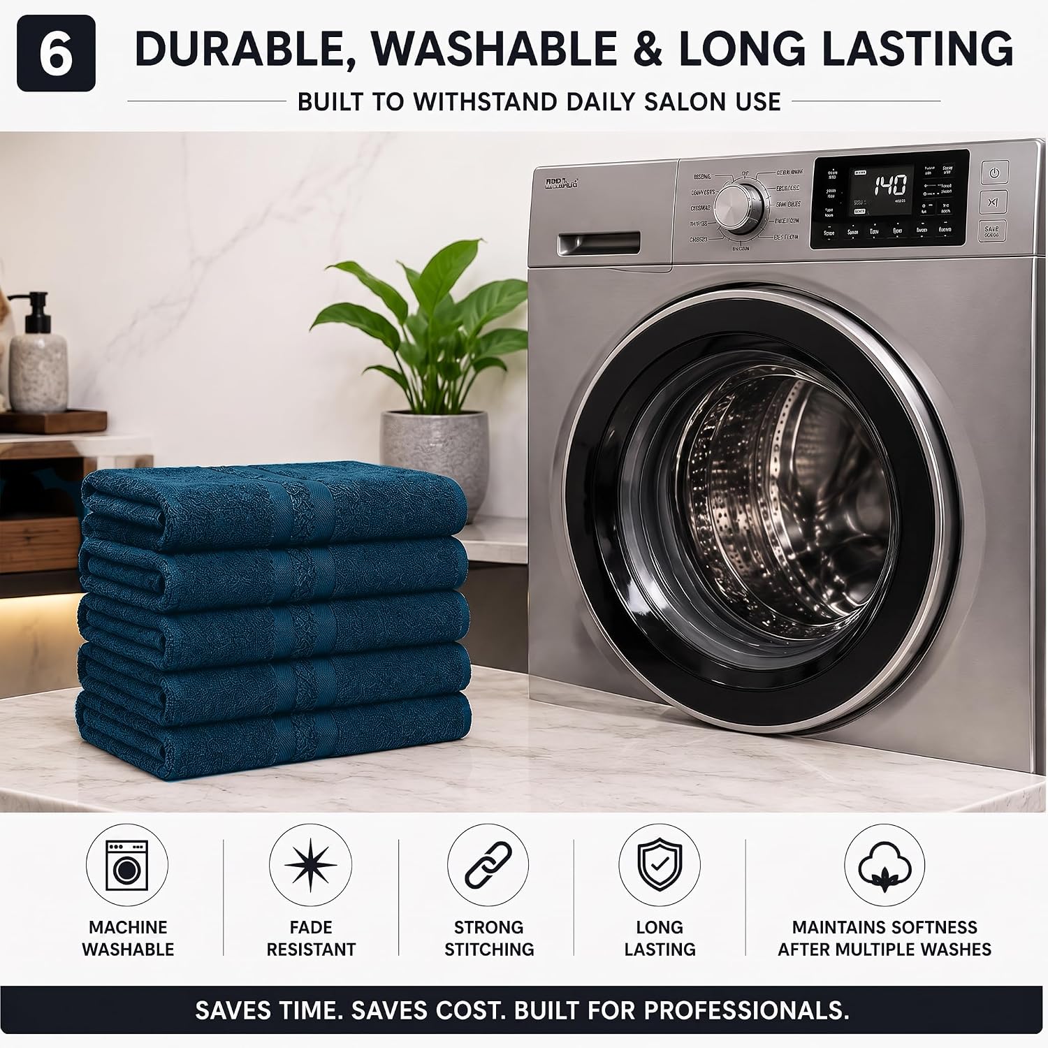 DAN RIVER 100% Cotton Salon Towels Set – 16x26 inches, Pack of 24, Highly Absorbent and Quick-Dry Towels for Hand, Salon, Spa, Beauty