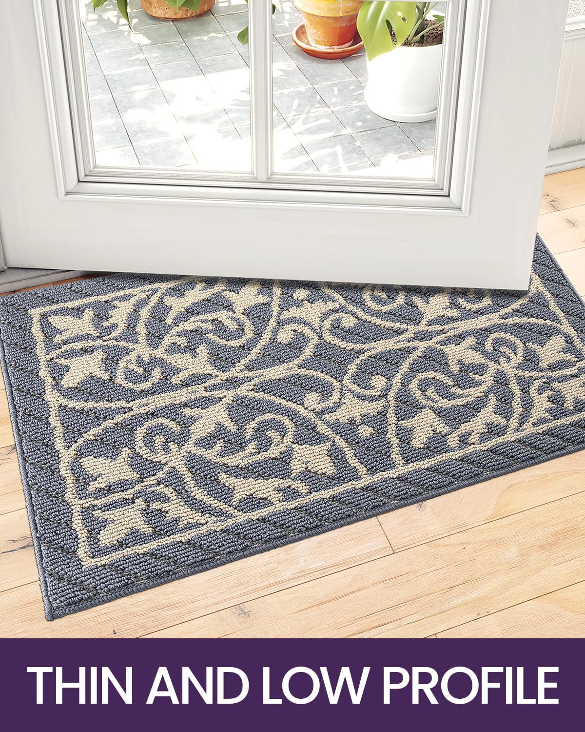 DEXI Front Door Mat Indoor Entryway 24x36 Inside Entrance Doormat Green