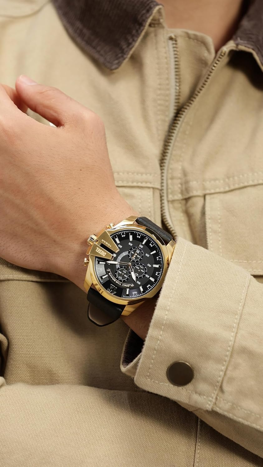 Diesel Mega Chief Watch for Men, Chronograph Men's Watch