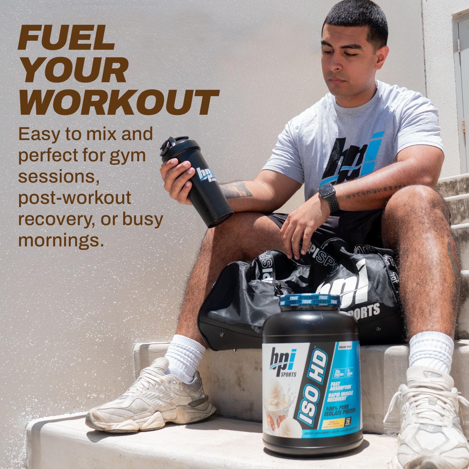 BPI Sports ISO HD Isolate Protein Powder – 100% Whey Isolate, Protein Powder for Muscle Gain - Chocolate Brownie, 5.4 Pounds - 69 Servings