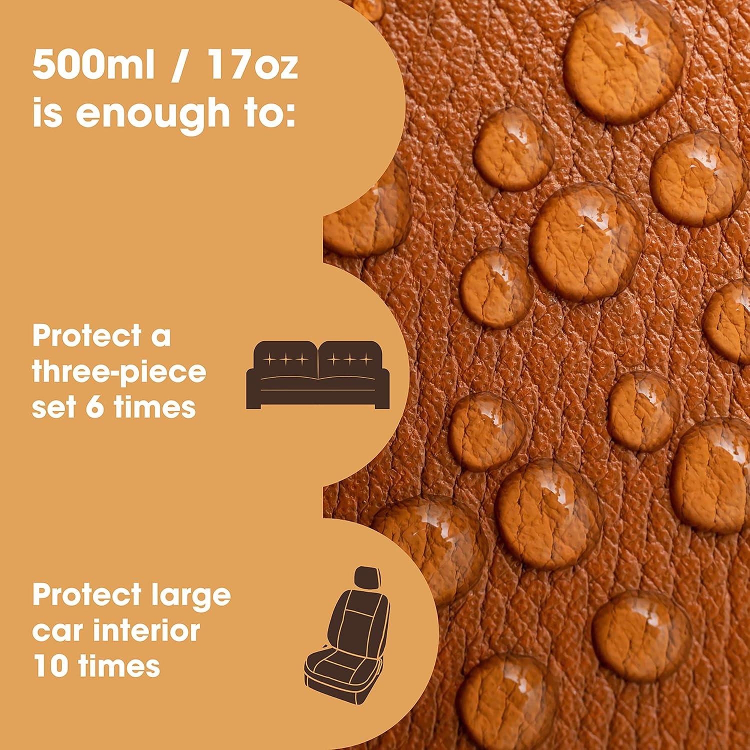 Furniture Clinic Large Leather Care Kit | Leather Cleaner + Conditioning Protection Cream for Furniture | Two 17oz Bottles + 1 Sponge & 1 Cloth | Restore Leather Couches, Car Seats, Jackets, & Boots
