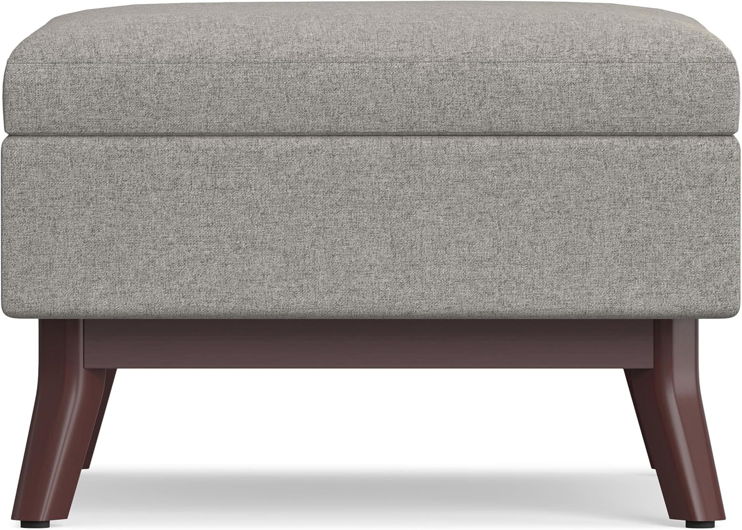 SIMPLIHOME Owen 34" Wide Vegan Leather Lift Top Ottoman in Dark Blue