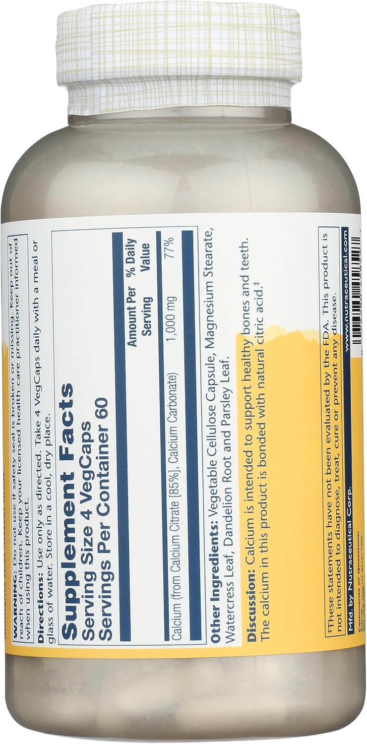 Solaray Calcium Citrate, 240 Caps, 0.75 Bottle