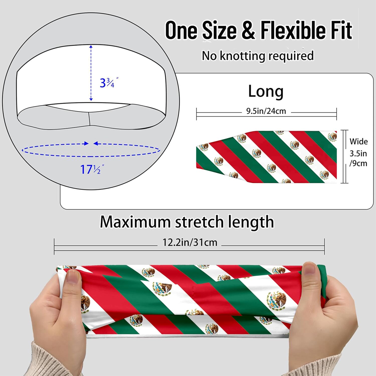 Sports Headband for Women Men,Flag Pattern Workout Head Band,Sweat Bands,Women Running Cycling Yoga Fitness,WorkoutSports Gift