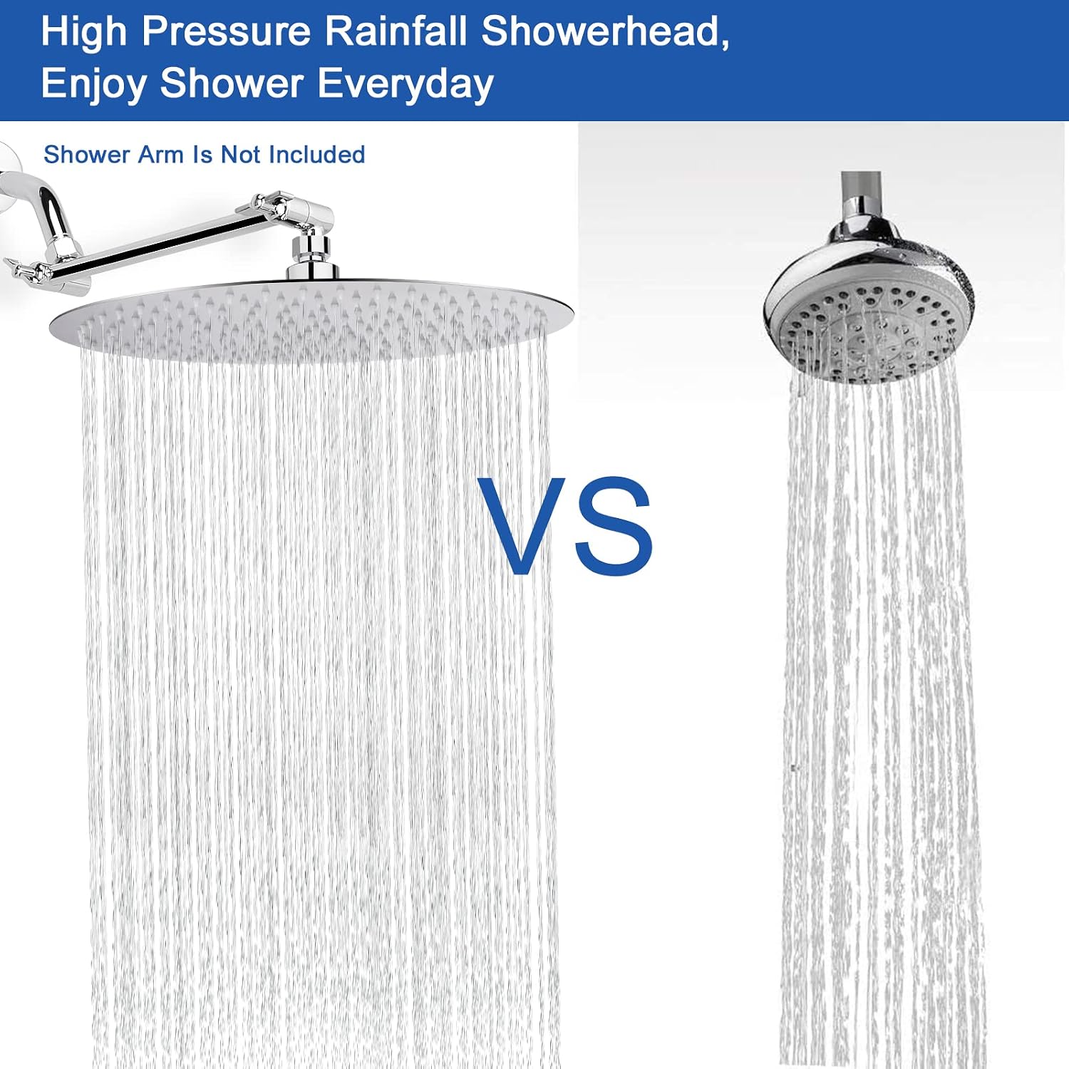 NearMoon Rain Shower Head, Ultra-Thin Design-Pressure Boosting, Awesome Some Experience, High Flow Stainless Steel Rainfall Head (10 Inch
