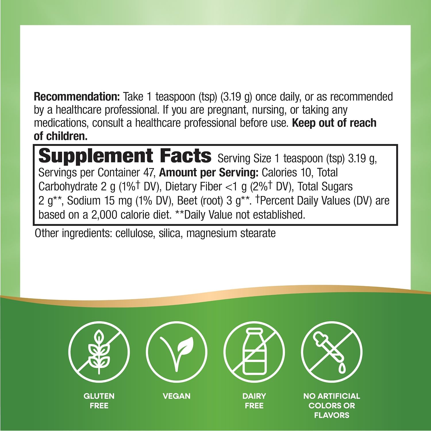 Nature's Way Beet Root Powder, Supports Antioxidant Pathways*, 5.3 Oz | Naturally Occurring Phytonutrients, Helps Neutralize Free Radicals*