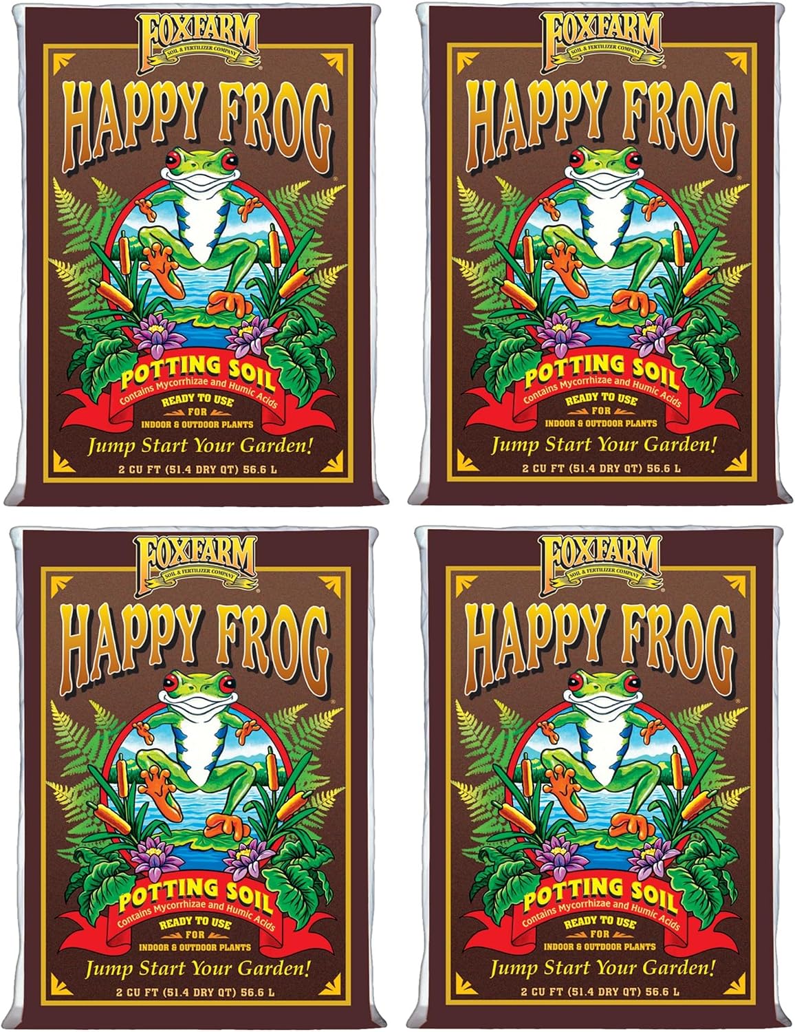 FoxFarm Happy Frog Potting Soil, 2cu ft (Pack of 2) - for Indoor/Outdoor Container Plants - Contains Mycorrhizae and Humic Acids