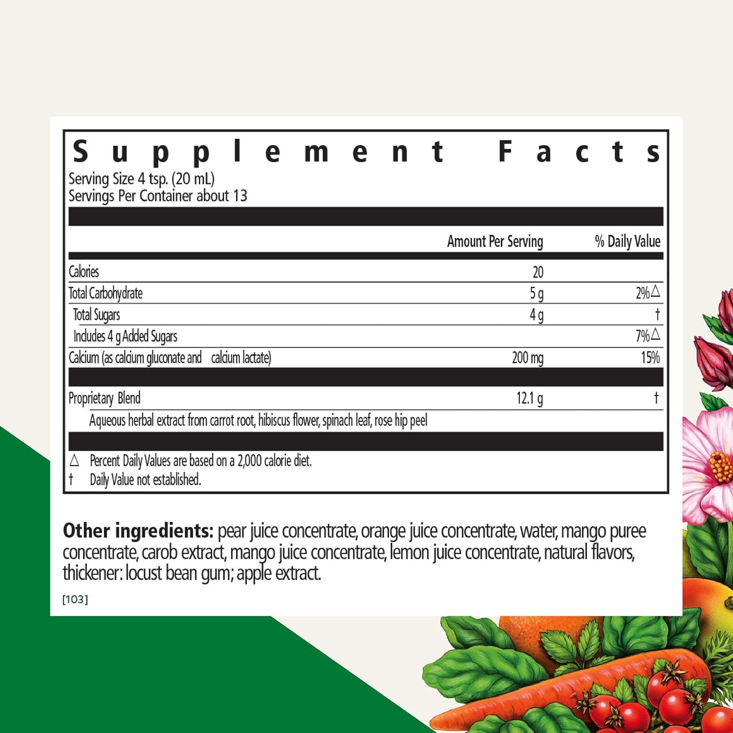 Floradix Calcium Liquid Supplement - Supports Strong Bones & Teeth - Calcium Gluconate & Lactate - Gentle to Digest & Easily Absorbed - Vegan