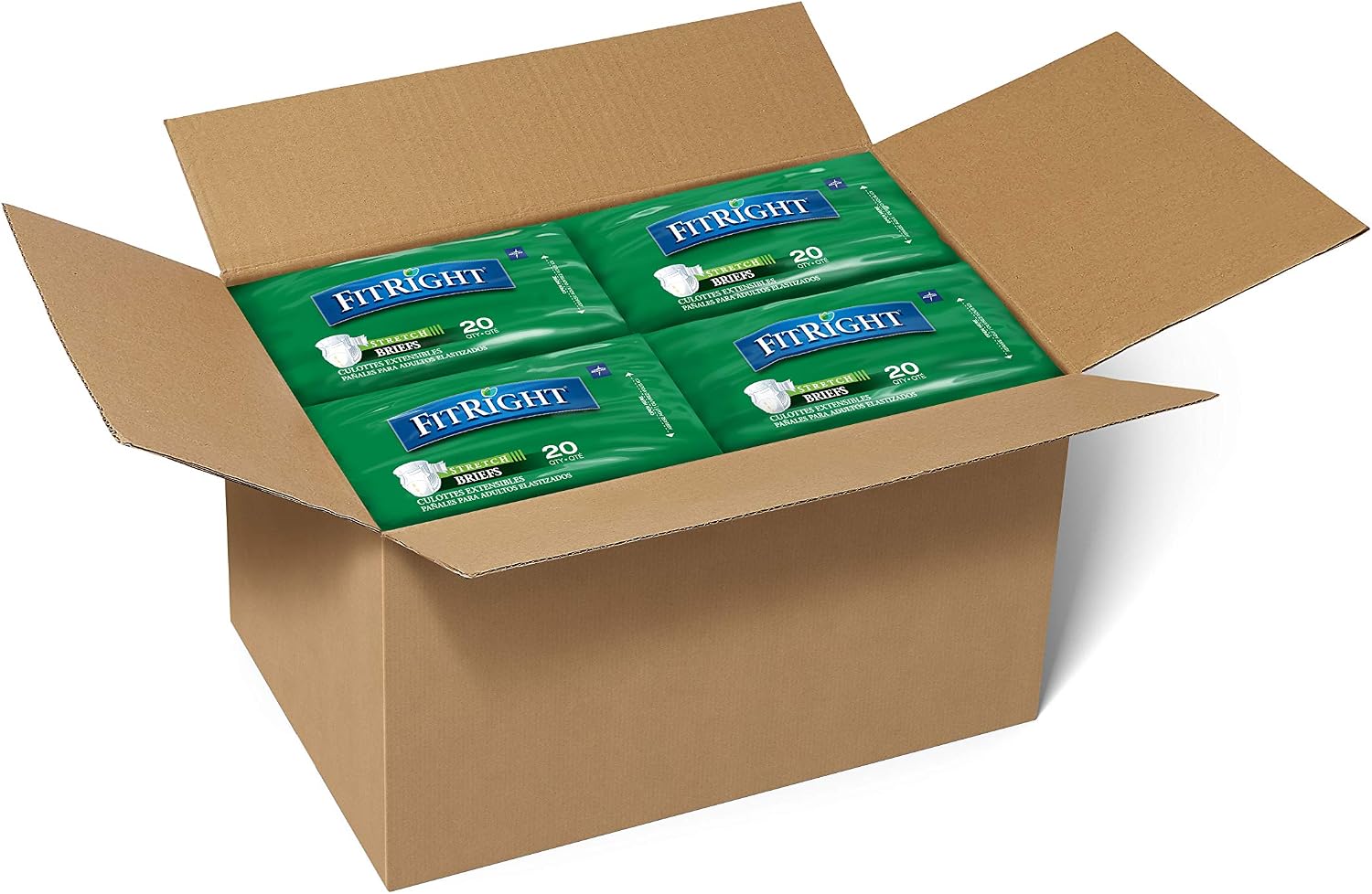 FitRight Adult Diapers, Extra Heavy Absorbency, XL (Waist Size 56in-64in), 80 Count, OptiFit Incontinence Briefs for Men and Women, Disposable, Moisture Wicking, Leak Protection,