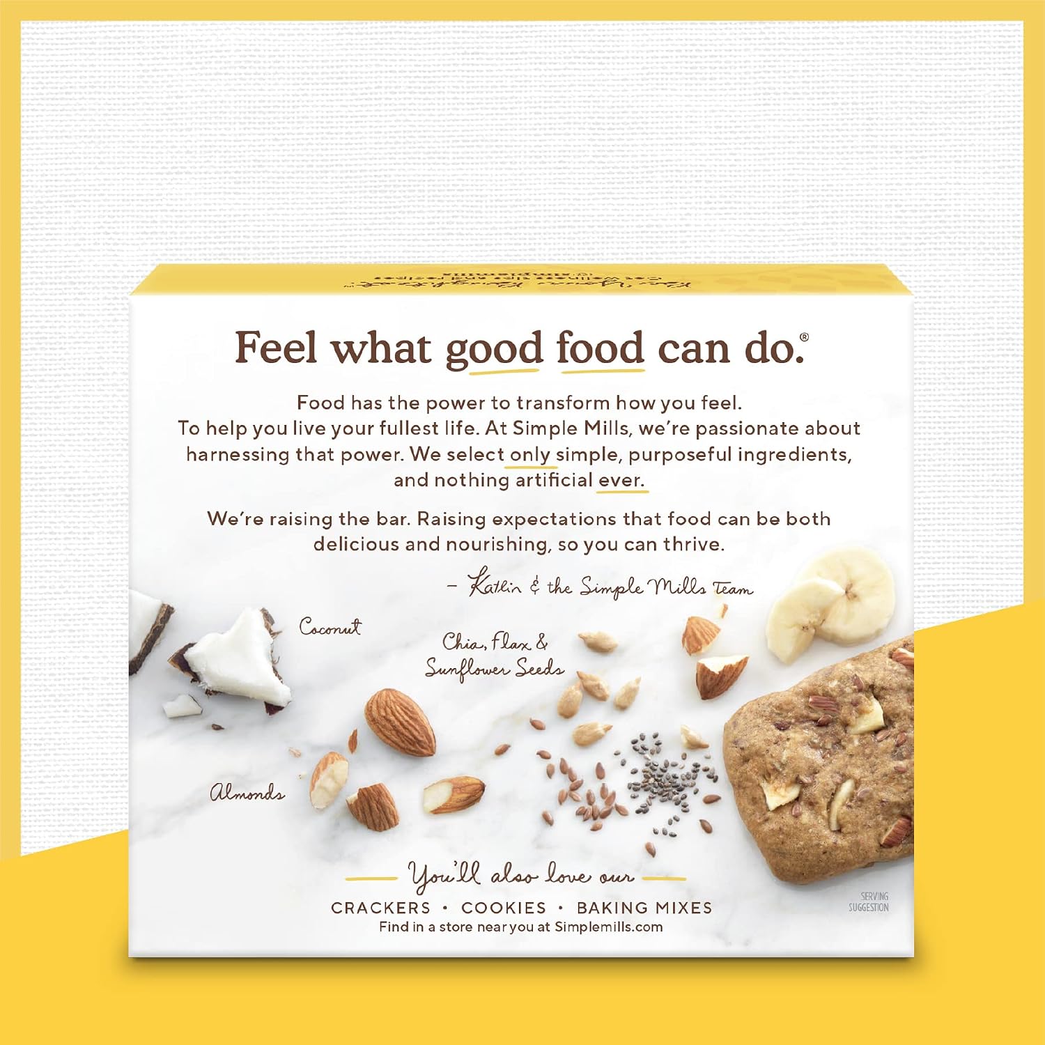 Simple Mills Soft Baked Dark Chocolate Almond Flour Bars, 5 ct, 1.19 oz each