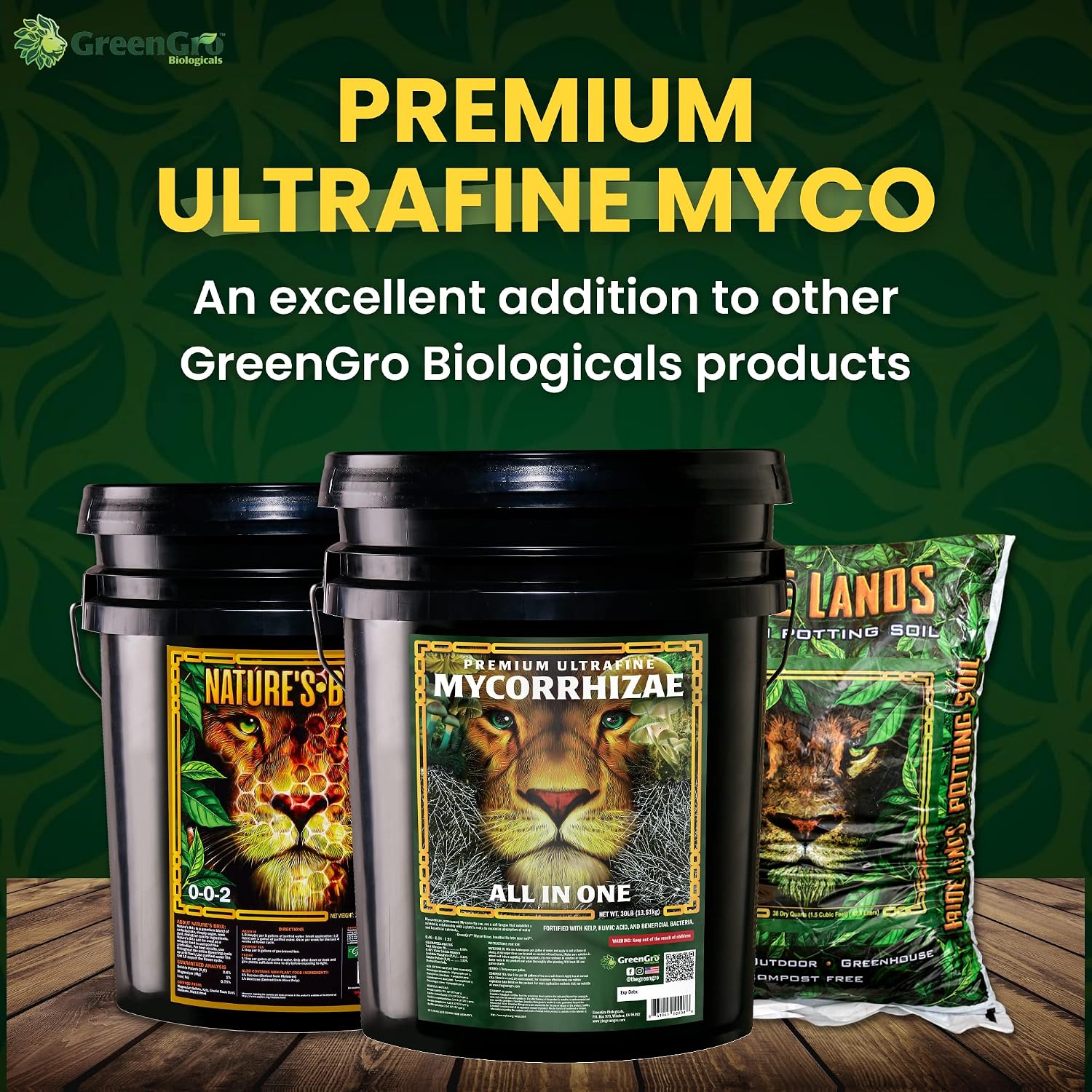 GreenGro Myco Mycorrhizal Inoculant, 8 oz, from Superior Strains | Ultrafine, Water Soluble Root Enhancer, Improves Nutrient Uptake, Eases Transplant, Indoor & Outdoor Plant Fertilizer