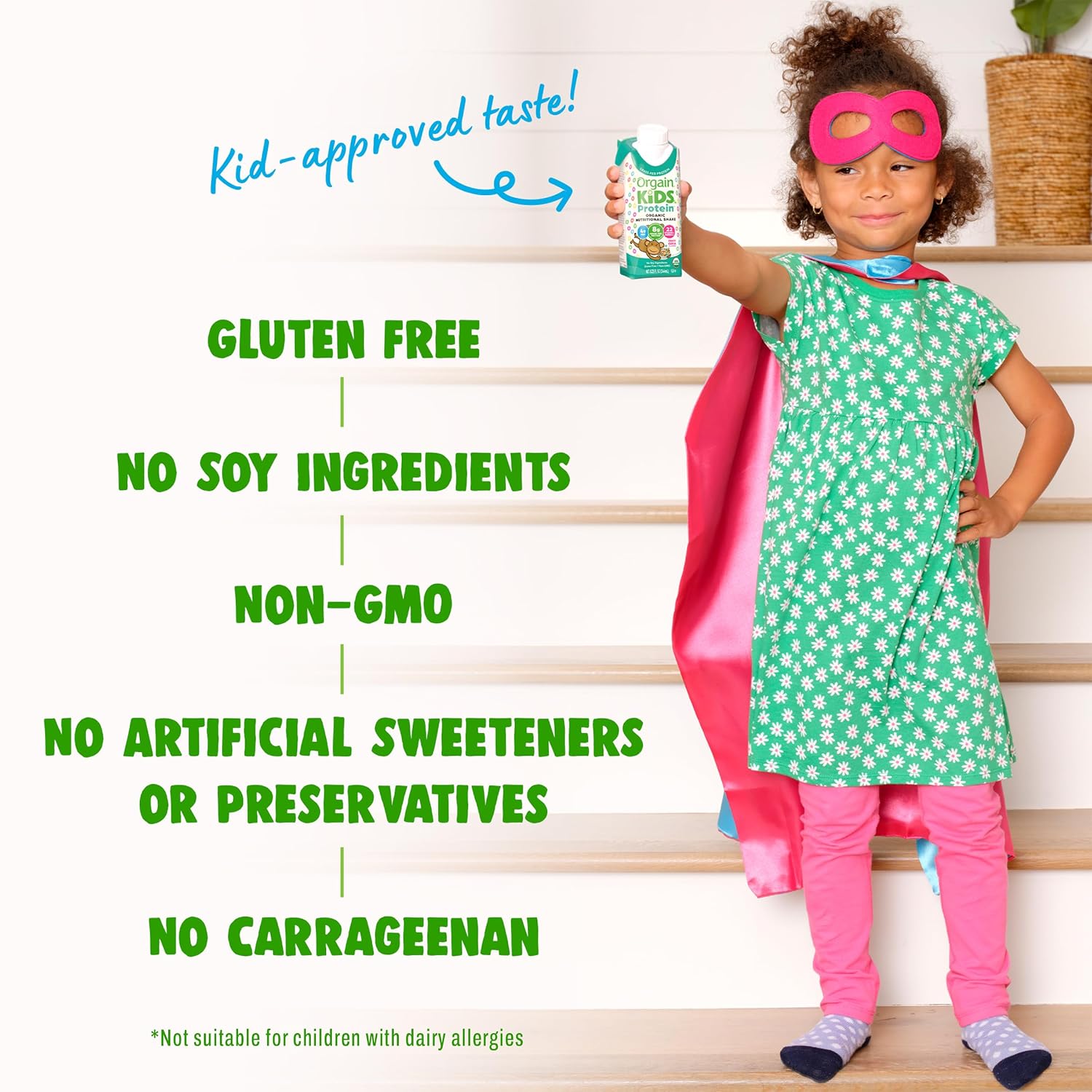 Orgain Organic Kids Dairy 8g Protein Shake, Chocolate, 8.25 oz, 12pk | Nutritional drink, grass-fed protein, 22 vitamins & minerals, 3g fiber, non-GMO, no soy, healthy snack for picky eaters
