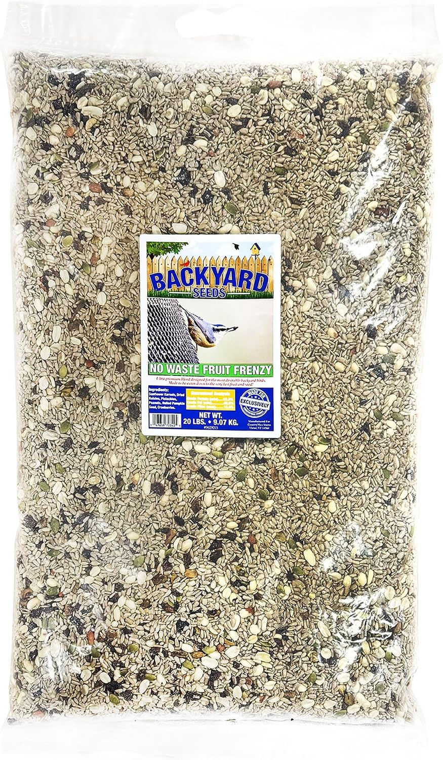 Backyard Seeds Woodpecker No-Waste Bird Seed Mix 5lbs - Premium Shelled Peanuts & Sunflower Chips, Small Bag of Wild Bird Food