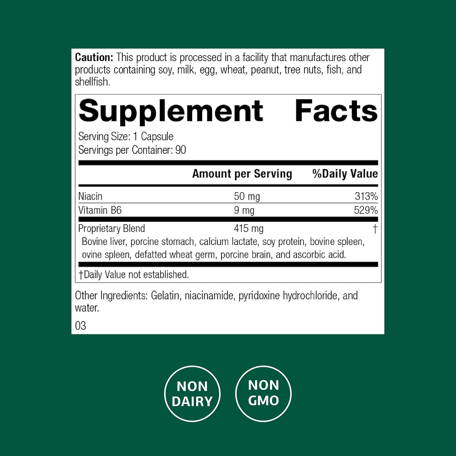 Standard Process Niacinamide B6 - Supports Energy Metabolism & Nervous System Health - Aids Blood Flow & Digestive Health with Niacin & Vitamin B6