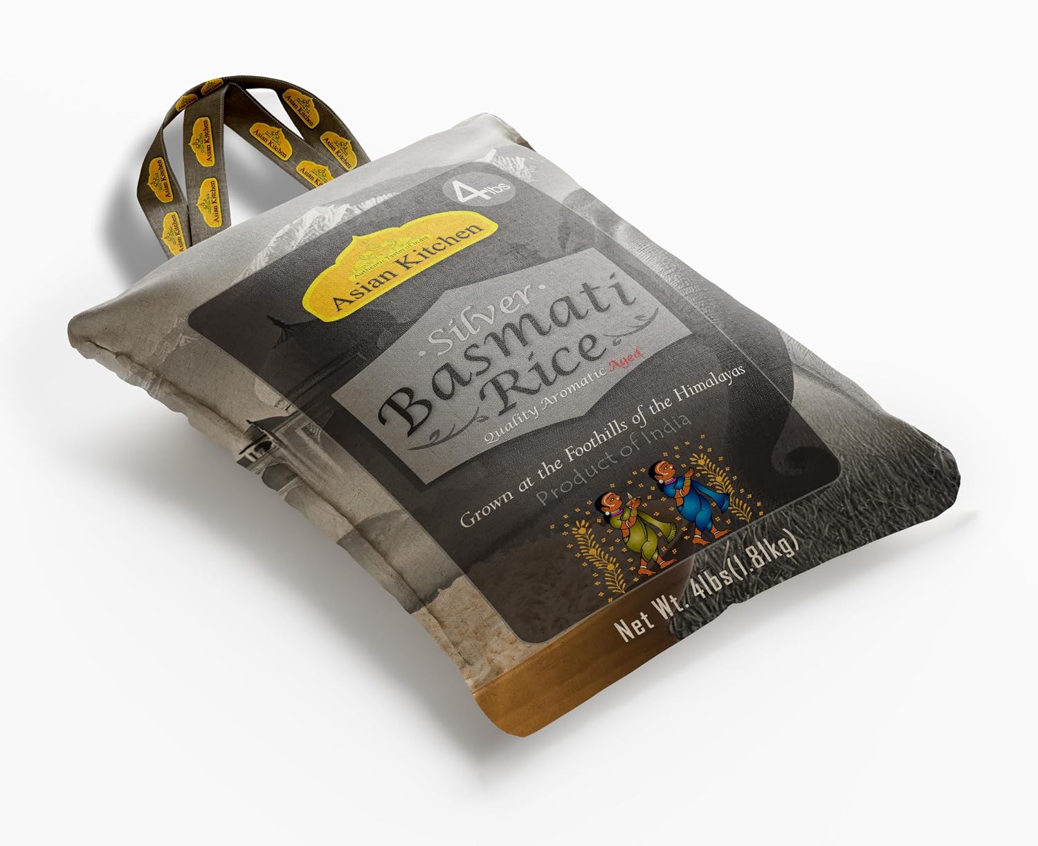 Asian Kitchen Platinum White Basmati Rice Extra Long Aged 20lbs (9.08kg) ~ All Natural | Gluten Friendly | Vegan | Indian Origin | Export Quality