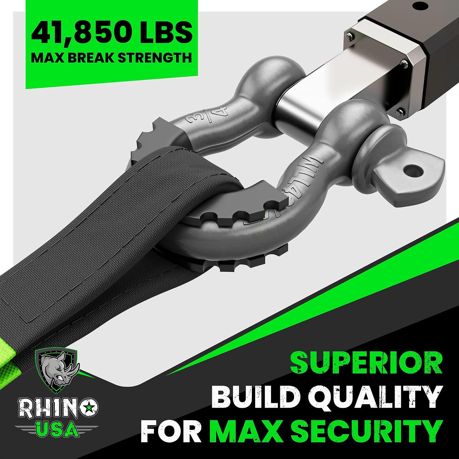 Rhino USA D Ring Shackles (2-Pack) - 41,850lb Break Strength