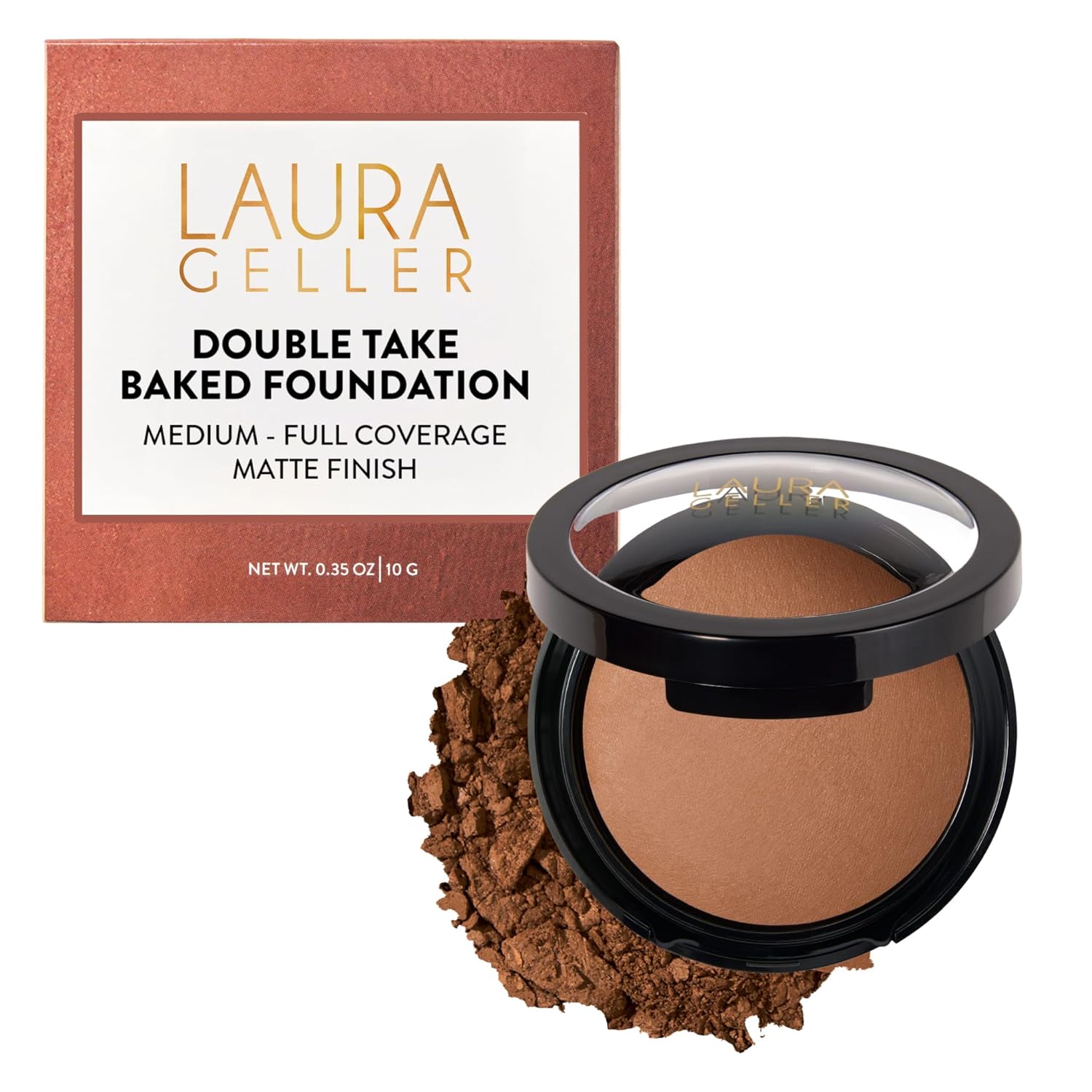 LAURA GELLER Baked Double Take Powder Foundation, Matte Finish – Fair