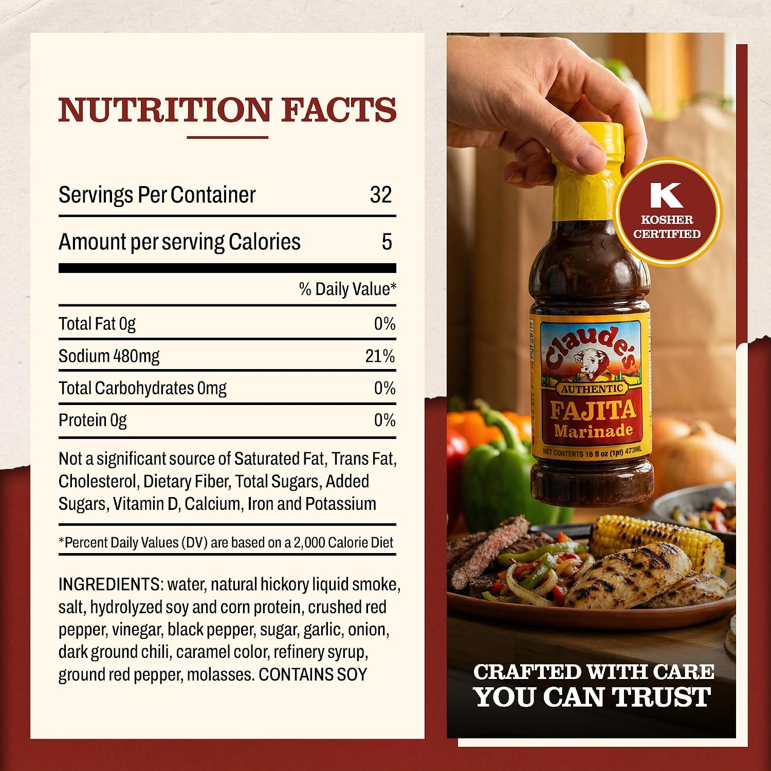 Claude's BBQ Brisket Marinade Sauce, Gluten Free Texas Style, 128 oz | Restaurant-size gallon of smoky Texas tenderizing brisket marinade - all natural & gluten free.