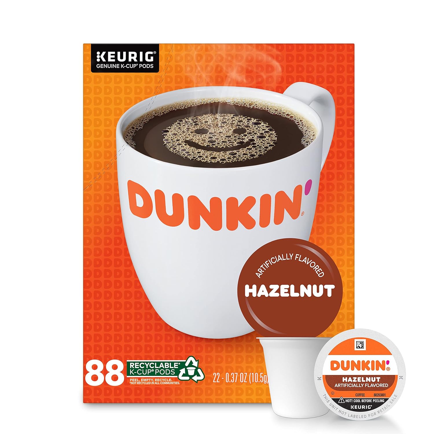 Dunkin’ French Vanilla Artificially Flavored Coffee, 60 Keurig K-Cup Pods | 6 boxes of 10 single serve coffee pods each, Smooth & rich flavor, Made with arabica coffee, Shelf stable, SNAP EBT eligible