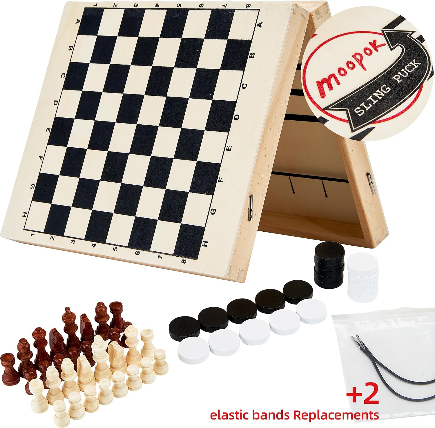 moopok Fast Sling Puck Game - Fast Action Super Foosball Table Desktop Battle Slingshot Wooden Air Hockey Board Game -Guaranteed Fun for Family Game