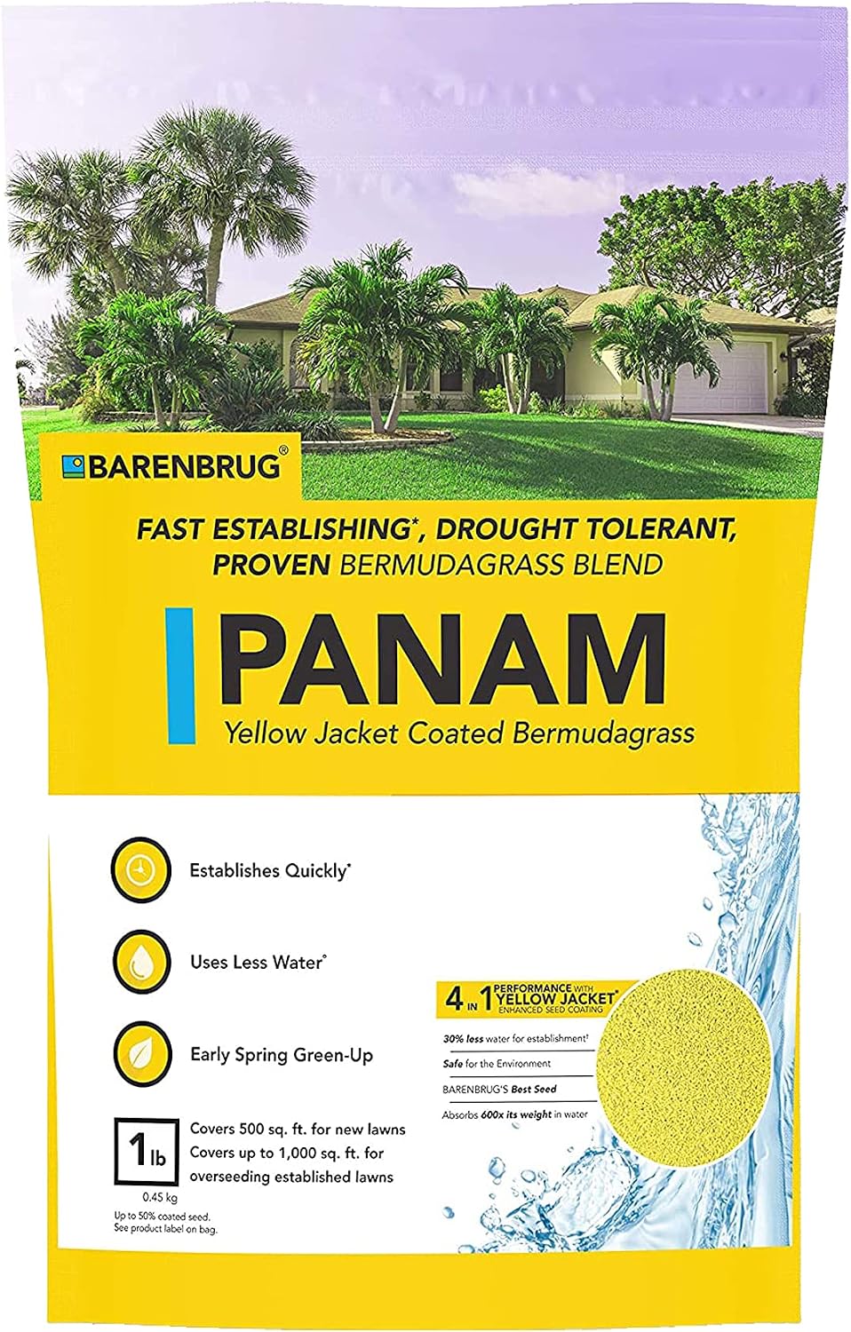 Barenbrug 25045 Bermudagrass Grass Seed for Sunny Areas and Humid Climates, 5 LB Bag
