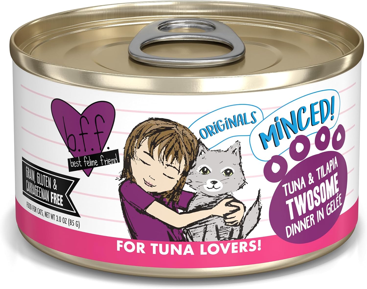 Weruva BFF Minced Natural Wet Cat Food, Batch O Besties Variety Pack, 5.5oz Can, Pack of 8