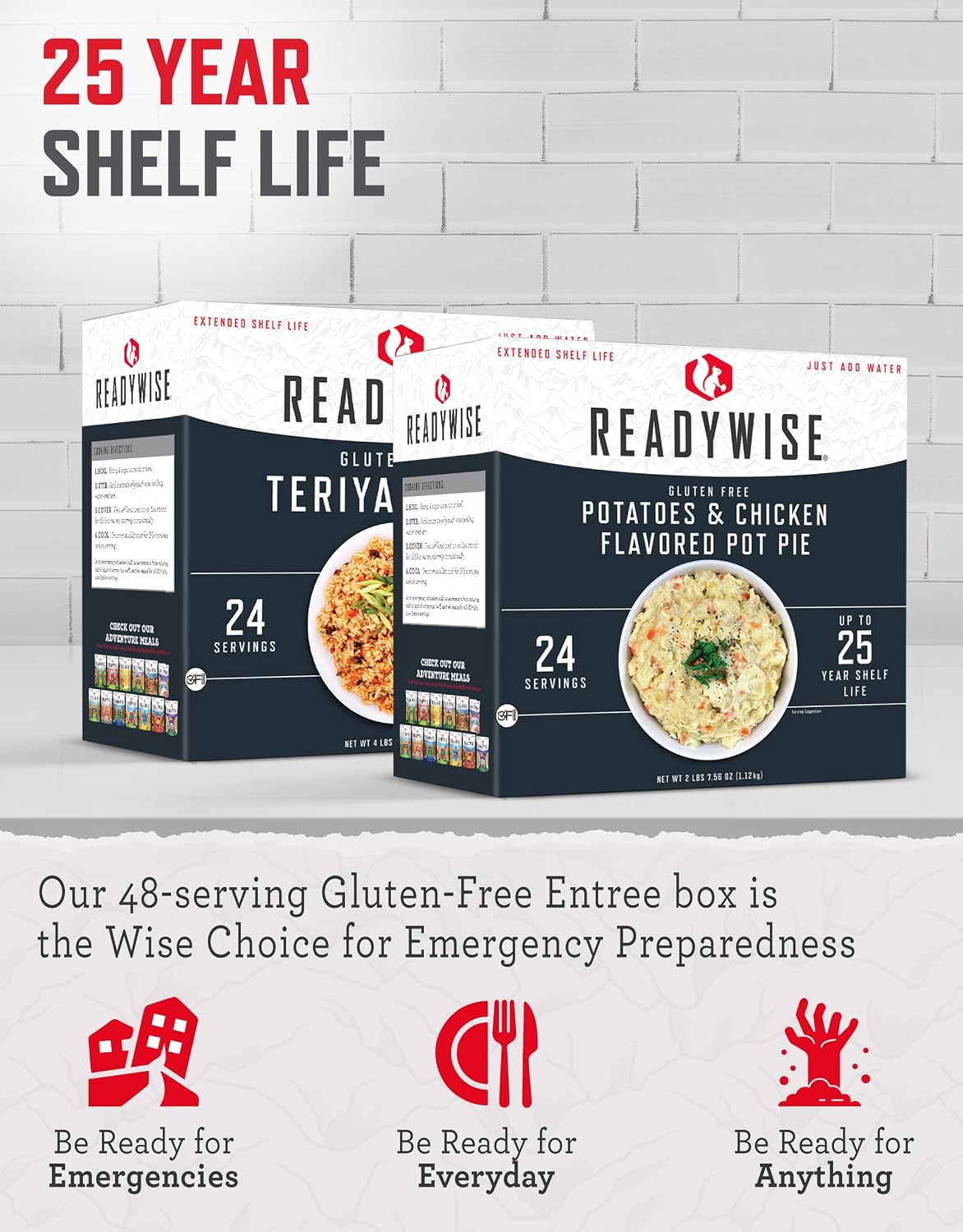 READYWISE Emergency Food Supply Freeze Dried Vegetables, 72 Servings