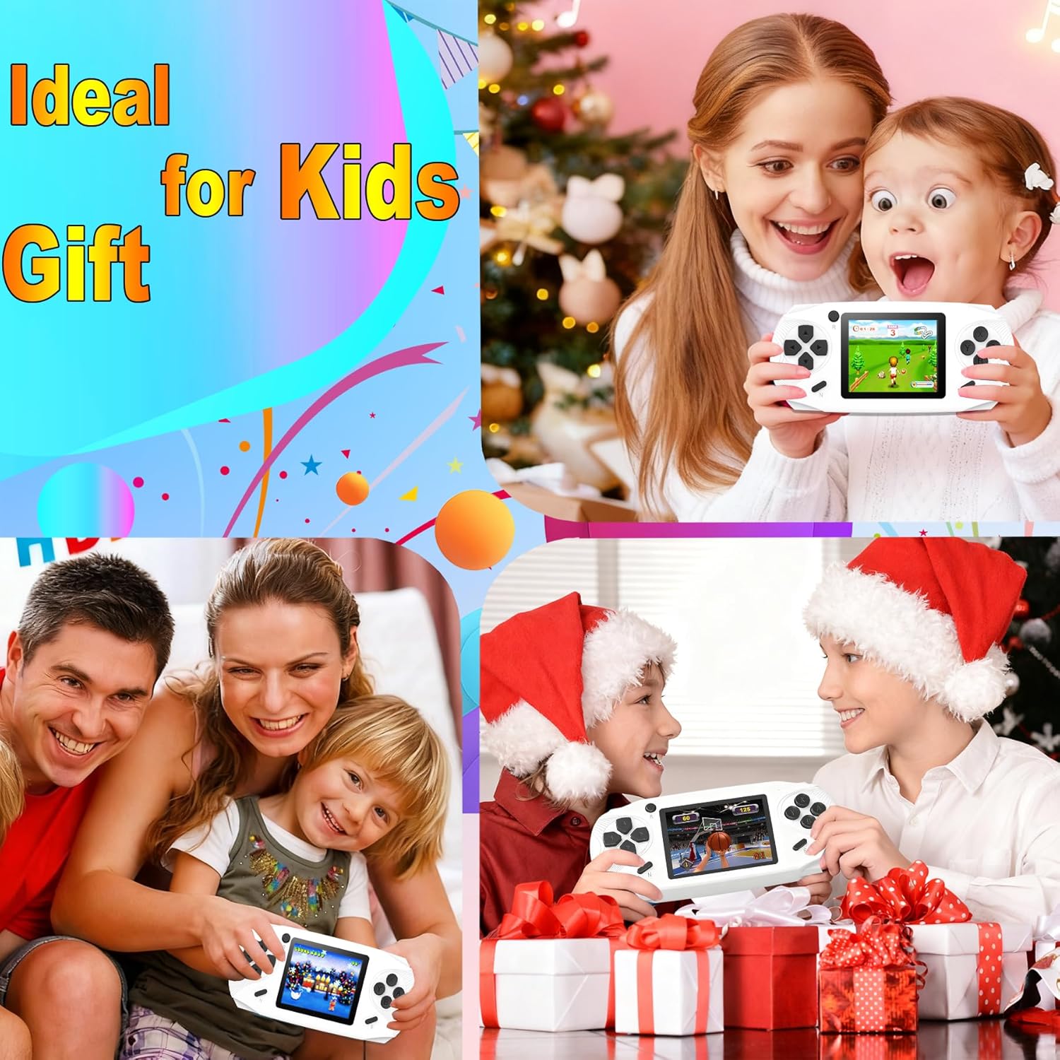 16 Bit Handheld Games for Kids Preloaded 220 Retro Video Games, Blue | 3.0" HD Screen, Rich Gameplay,USB-C Rechargeable, 6+Hrs Play, Portable Travel Toy for Car Flights,Boys Girls Birthdays Gift