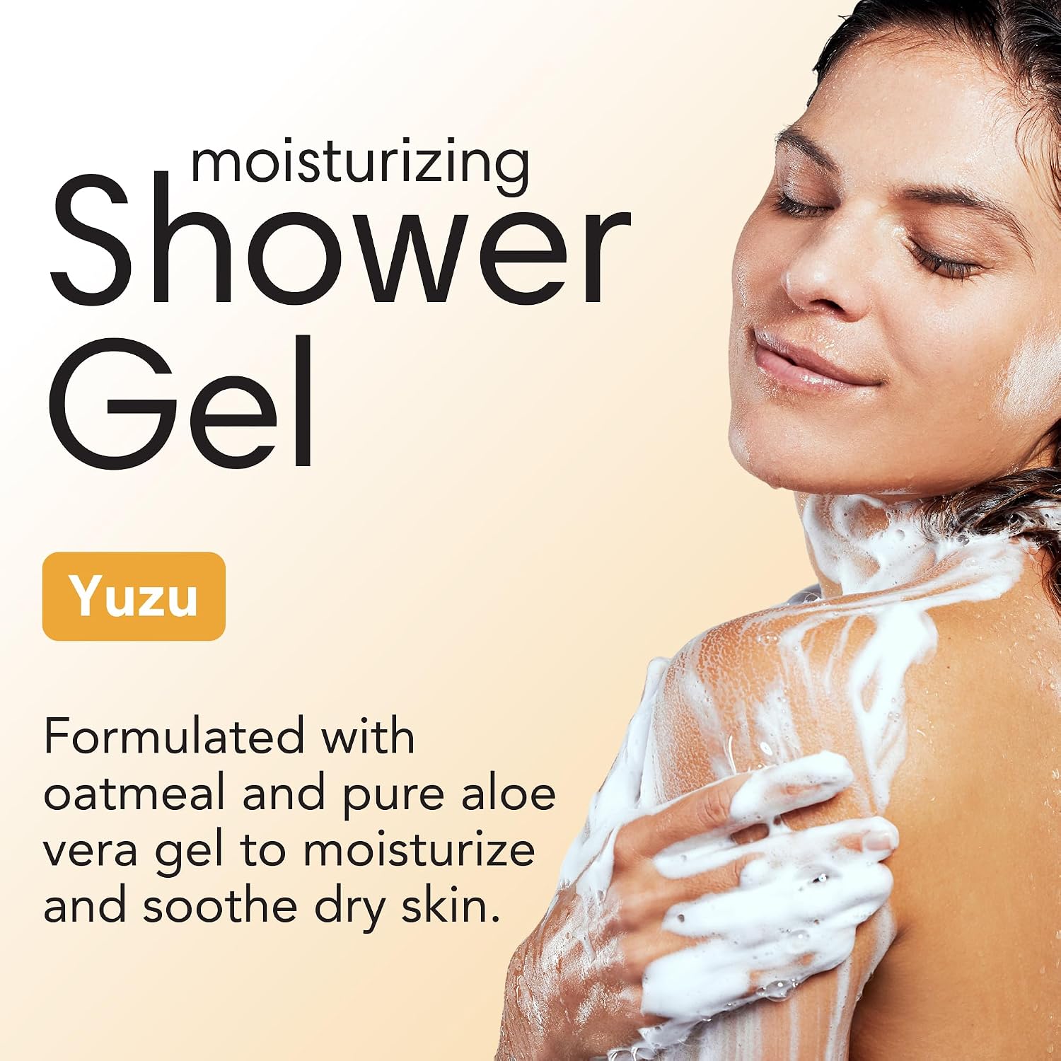 ShiKai Daily Moisturizing Shower Gel (Sandalwood, 12oz, Pack of 3) | Gentle Formula | Aloe Vera & Oatmeal for Soft, Healthy Skin | Dry Skin Relief