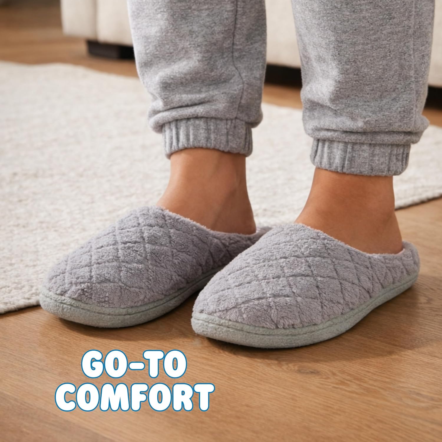 Leslie Terry Clog House Shoes with Memory Foam, Indoor Slippers with Wide Widths