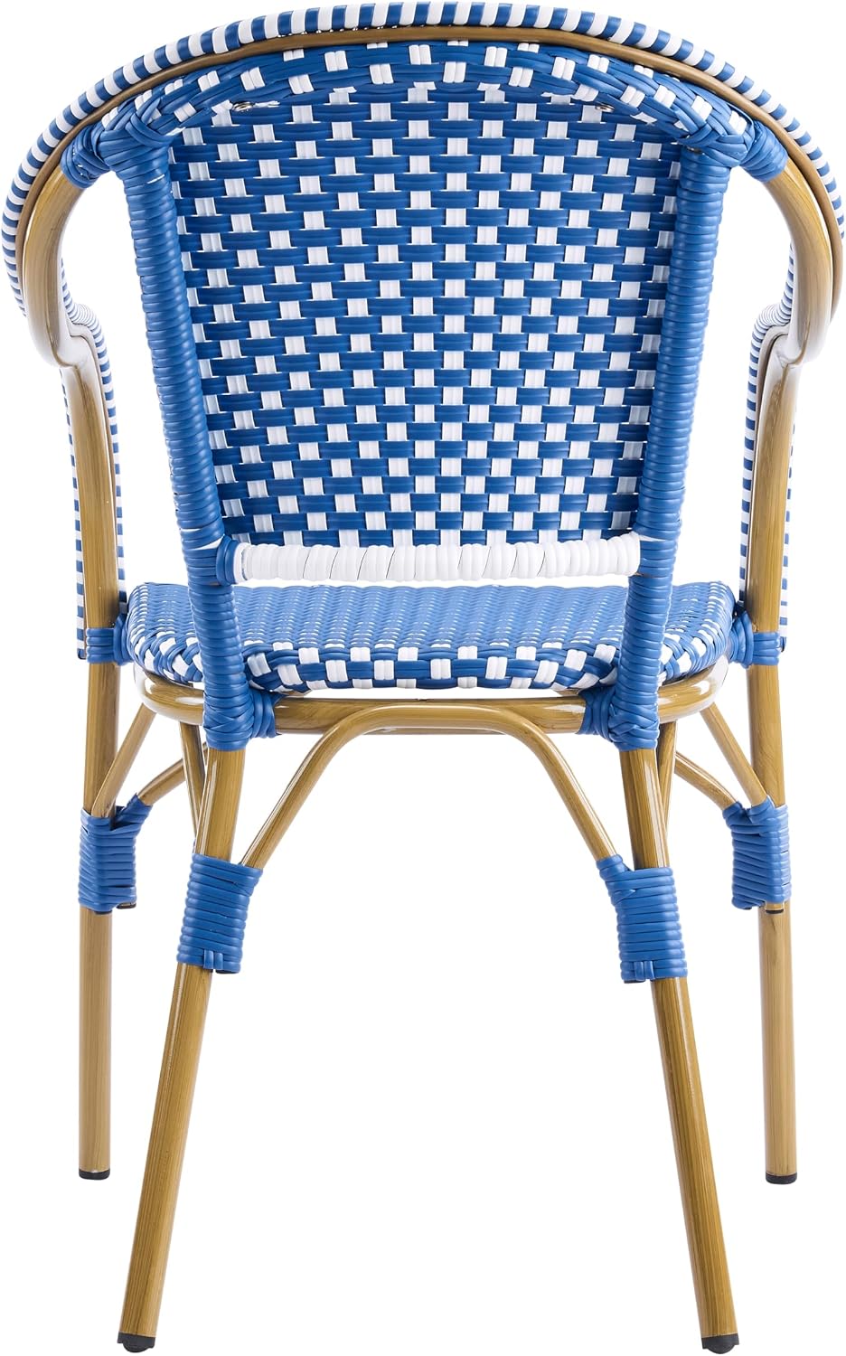 Christopher Knight Home Gwendolyn Outdoor French Bistro Chairs (Set of 4), Black + White + Bamboo Print Finish