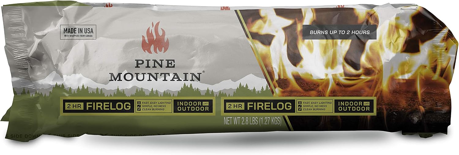Pine Mountain Traditional 2-Hour Firelogs, Long Burning Fire Log 6 Pack