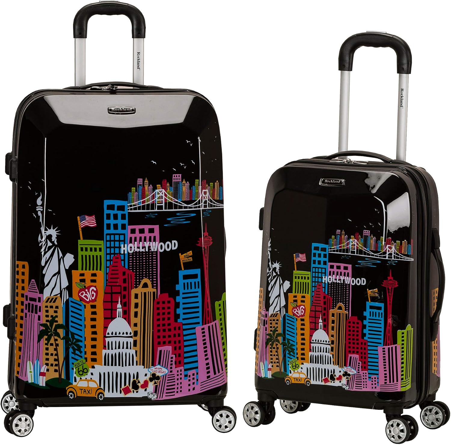 Rockland Departure Hardside 2 Piece Spinner Wheel Luggage, (20"/28"), Departure