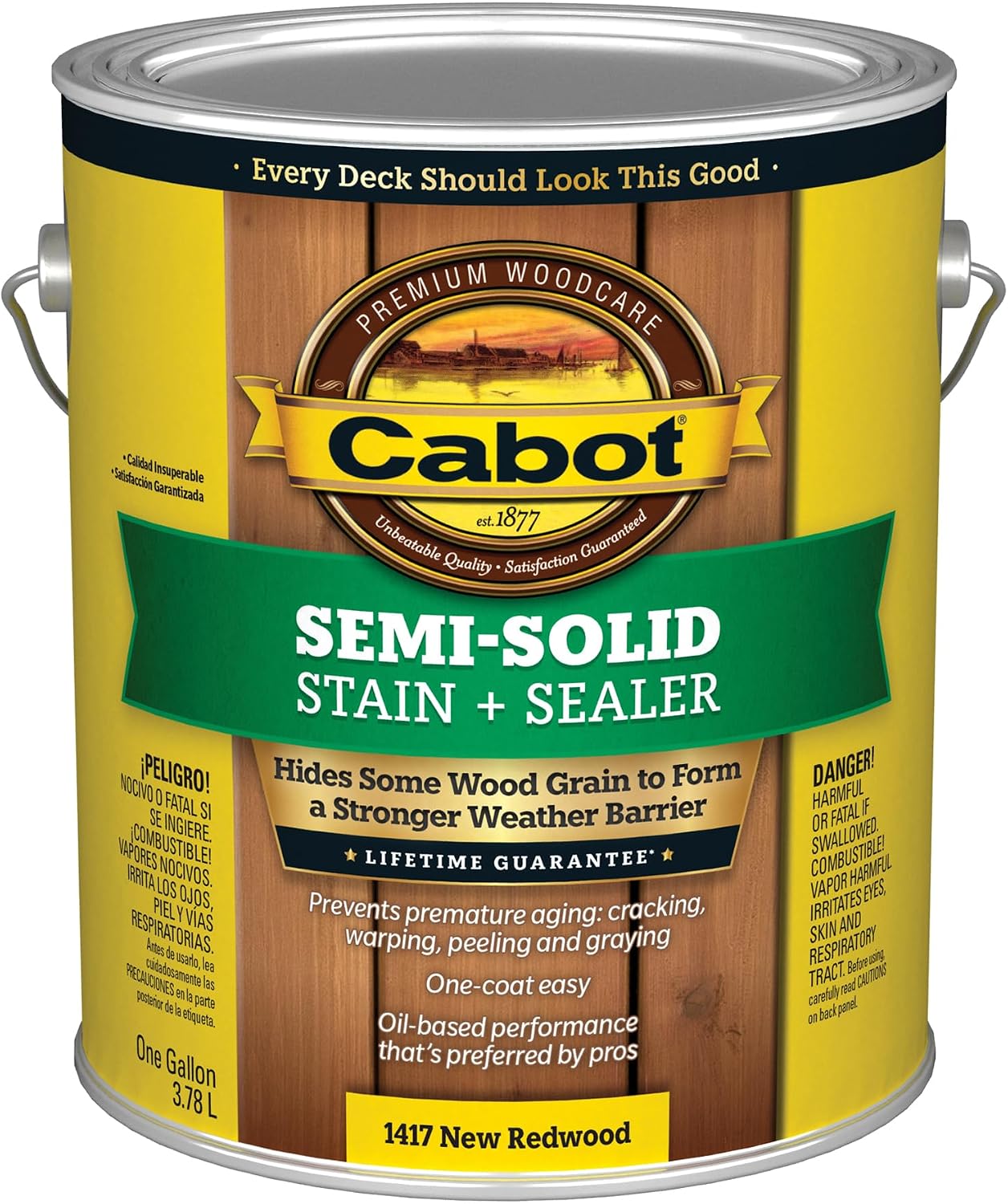 Cabot 140.0003005.007 Wood Toned Deck & Siding Stain, Pacific Redwood