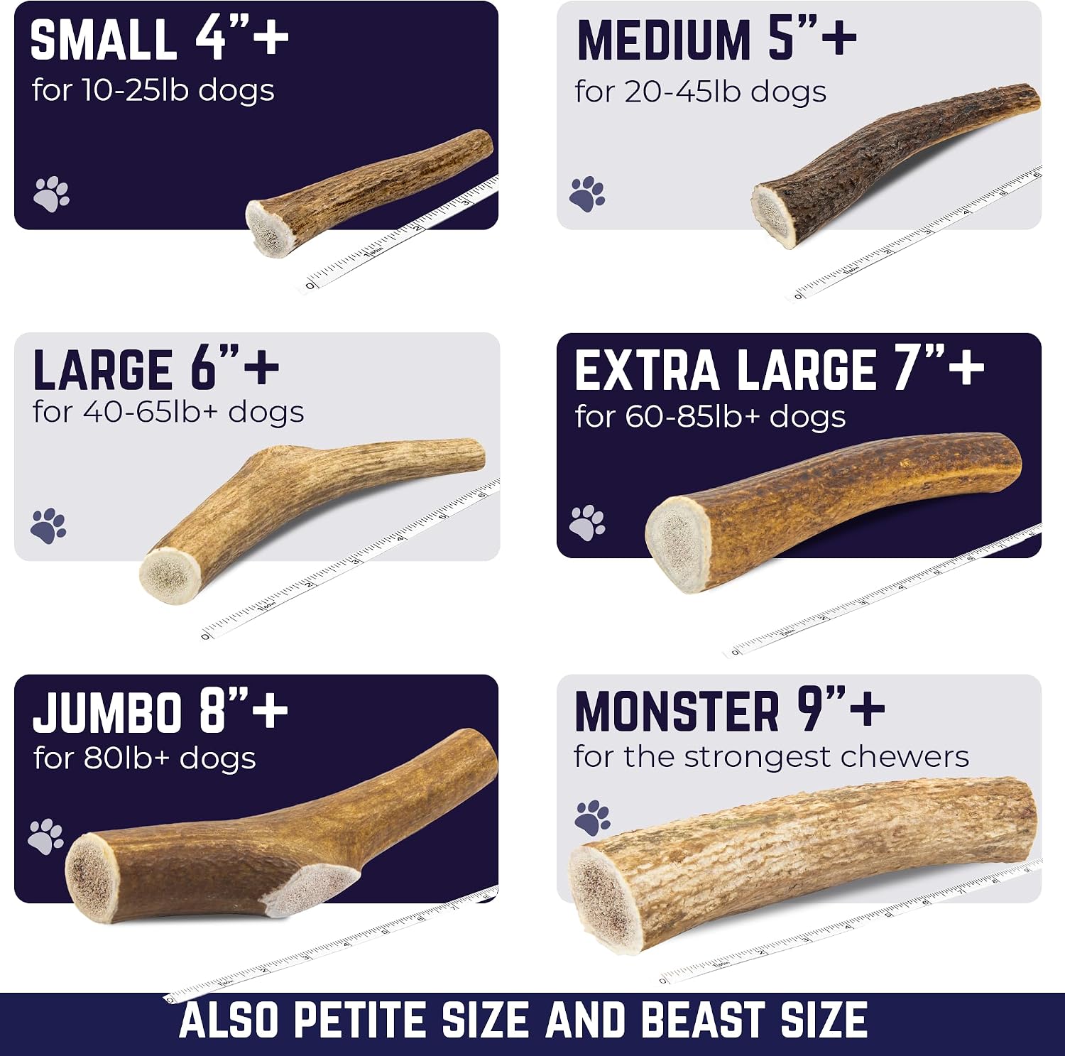 Devil Dog Pet Co Whole Elk Antlers for Dogs, Medium, Aggressive Chewers | Naturally shed Grade A Rocky Mountain elk antler, single ingredient, long lasting, 5 in+, fits breeds up to 50 lb