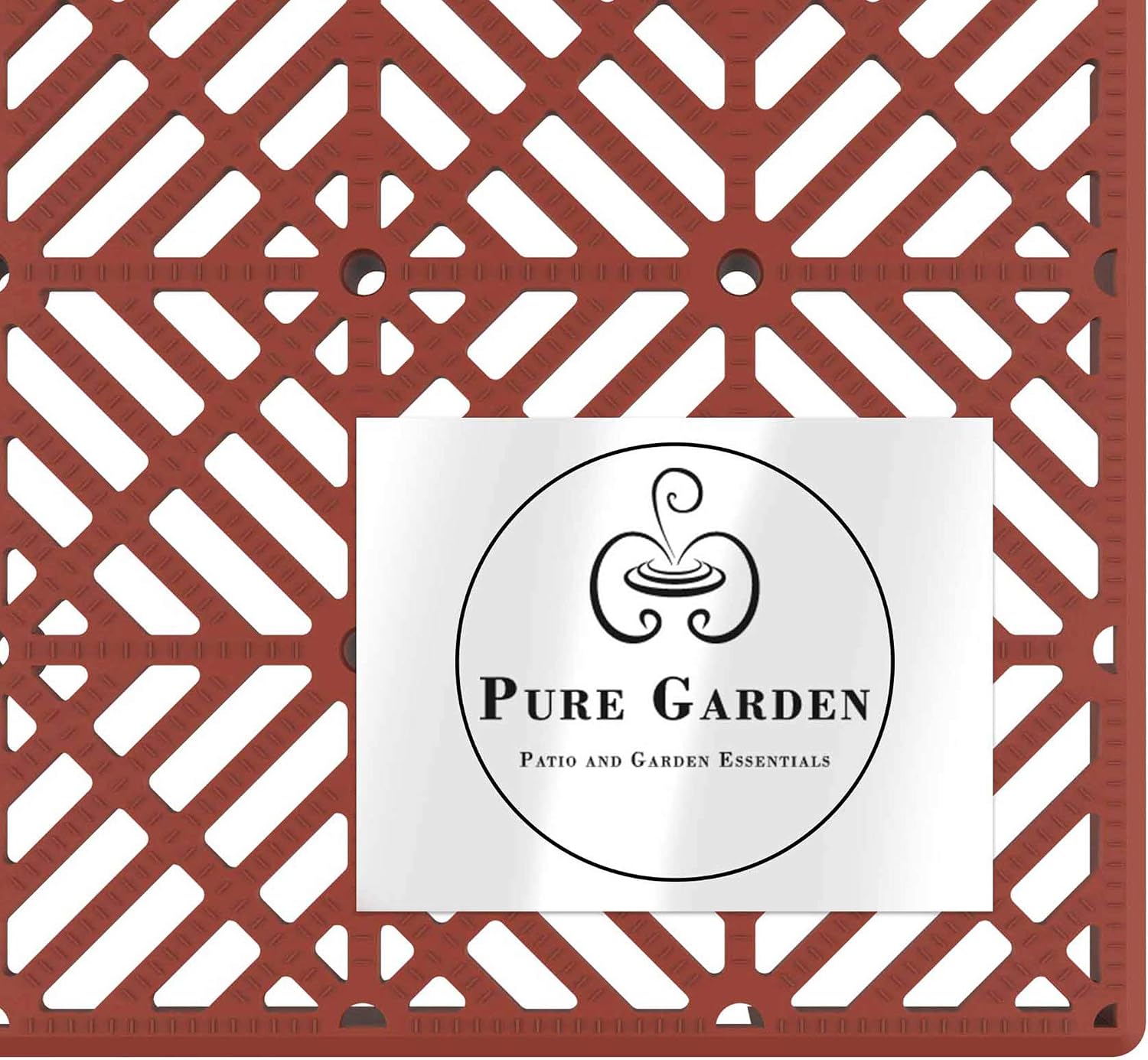 Deck Tiles - 6-Pack Pavers - Polypropylene Interlocking Patio Tiles - Outdoor Flooring for Patio, Porch, Garage, or Pool Deck by Pure Garden (Terracotta)