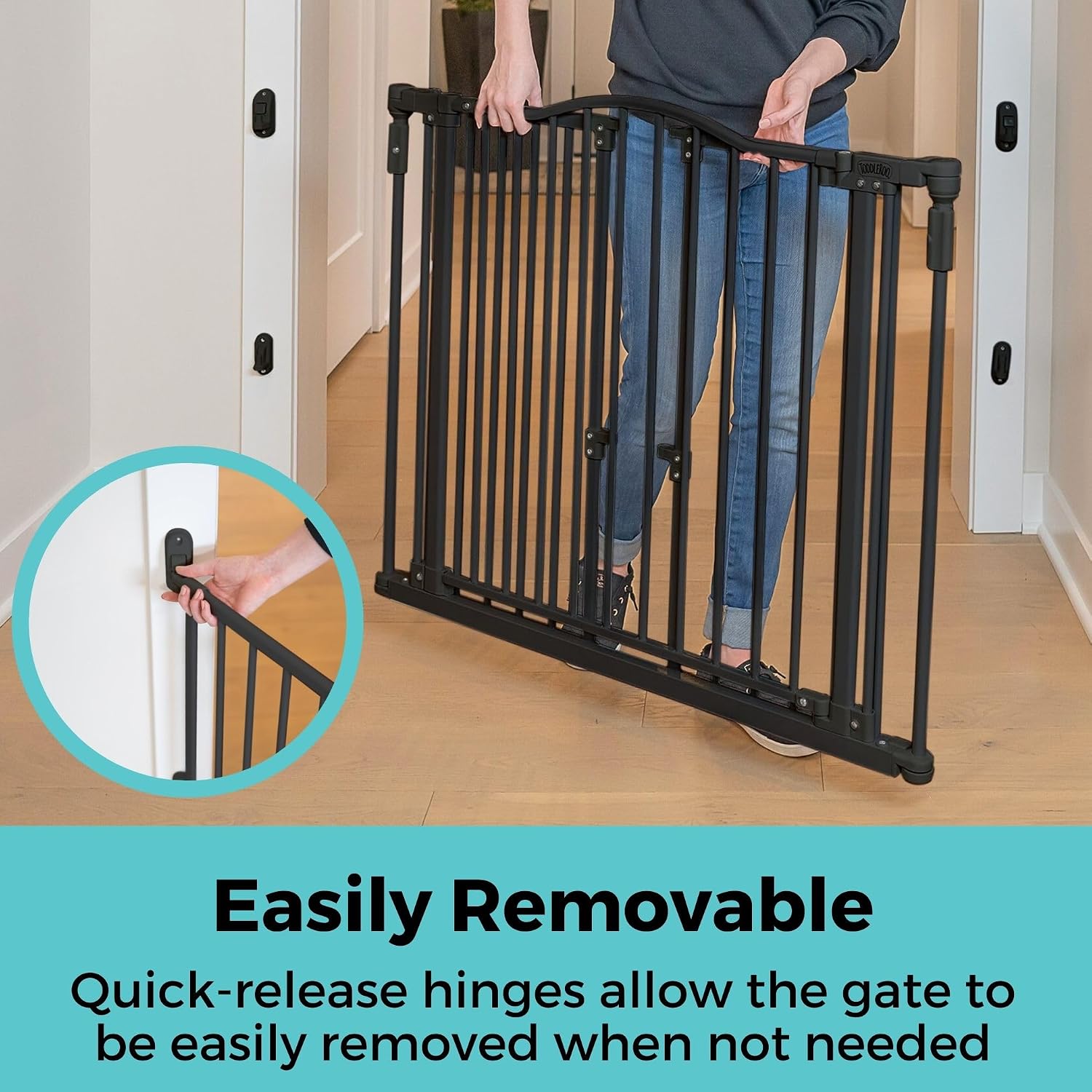 Toddleroo by North States - Deluxe Décor Safety Gate: Hardware Mounted Extra Wide Metal Baby Gate - Adjustable Child Gate - 38.3 to 72 Inches Wide - 30 Inches Tall - Matte Bronze