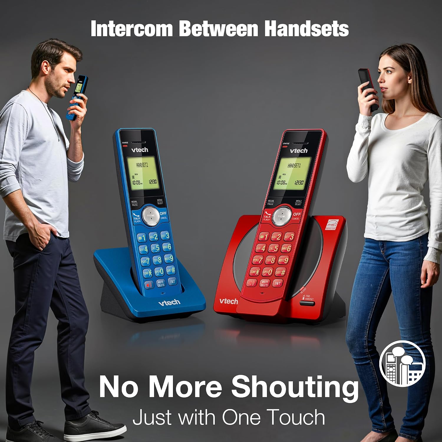 VTech CS6919-16 DECT 6.0 Cordless Phone, Red - Caller ID/Call Waiting (Stores 30 Calls), Backlit Keypad & Display, Full Duplex Handset Speakerphone, Wall Mountable