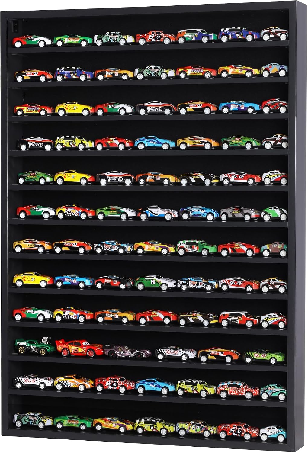 DisplayGifts Open Front Hot 1:64 Scale Toy Cars Wheels Matchbox Display Case Die-cast Model Cars Storage Cabinet - NO Door Cover in The Front