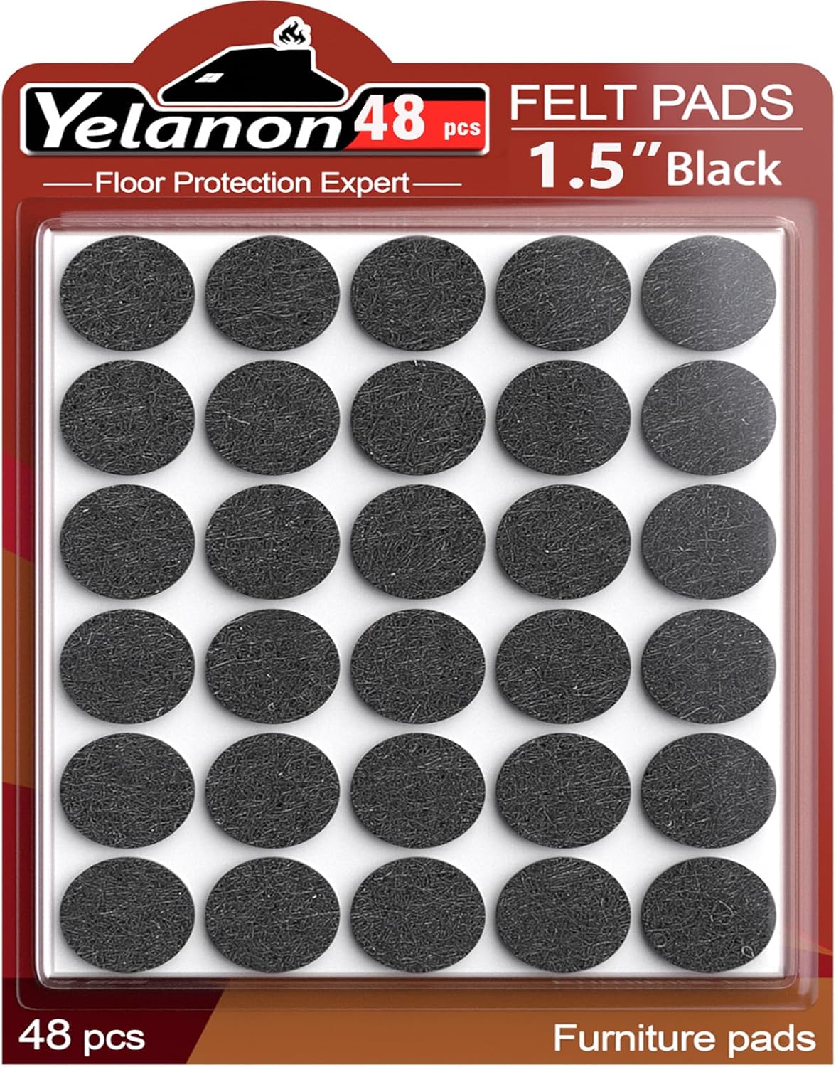 Yelanon Felt Furniture Pads 56 Pcs for Hardwood Floors Brown