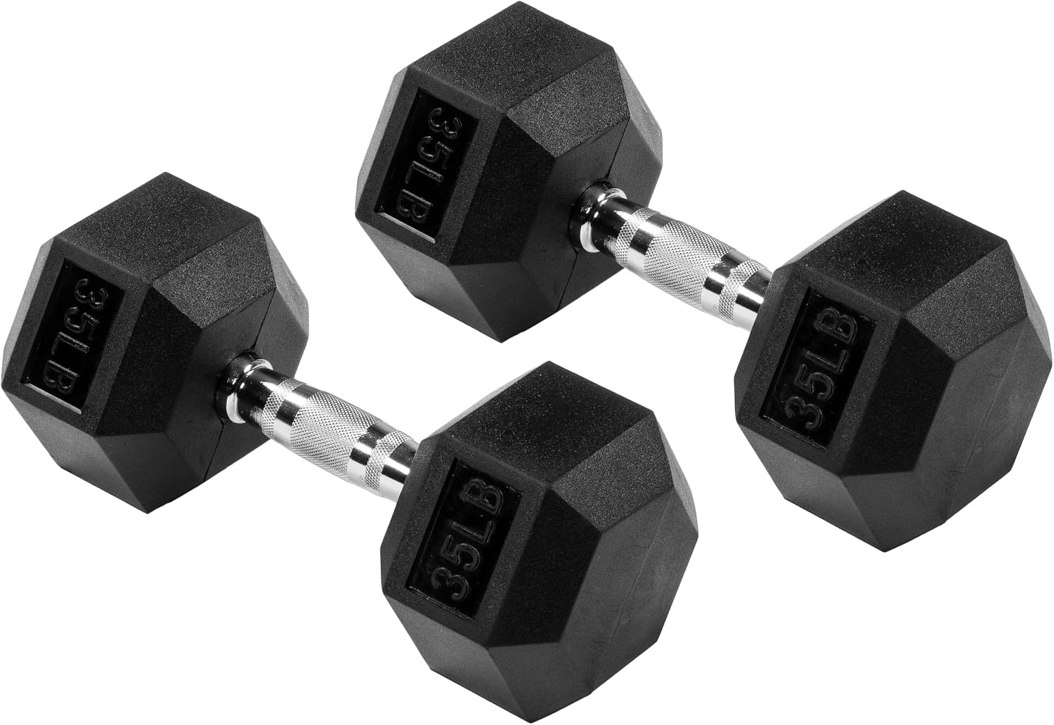 Rubber Encased Hex Dumbbell with Knurled Alloy Material Non-slip Handle, Basic Professional Dumbbell