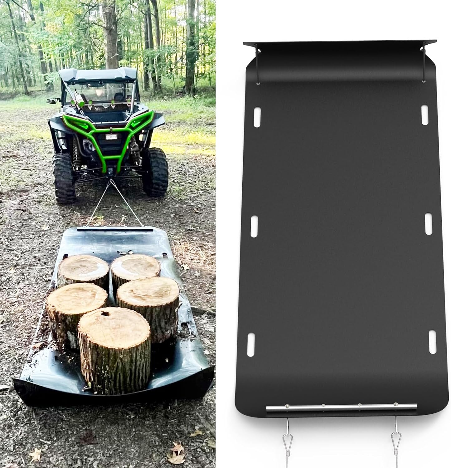 Bayattoo Heavy Duty Drag Sled Mat-Thickened Tear-Resistant HDPE with Pull Cables, Portable Yard, Hunting & Construction Hauler
